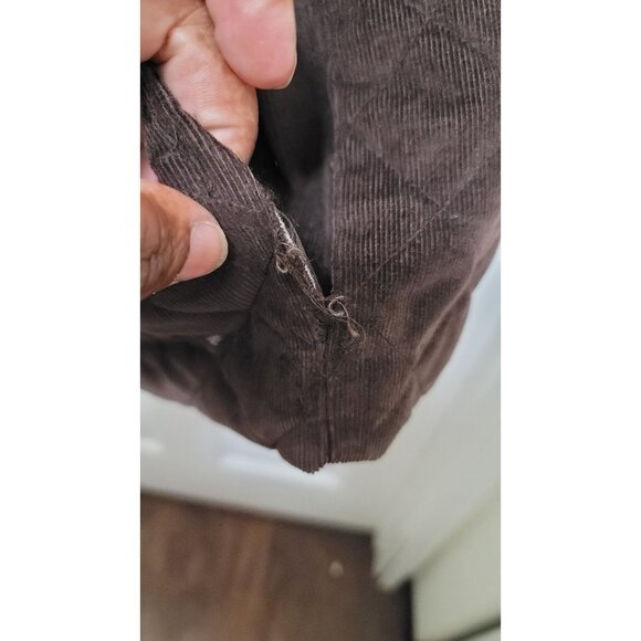 JM Collection Quilted Brown Corduroy Jacket With Button Front & Pockets Plus Si - Picture 10 of 11